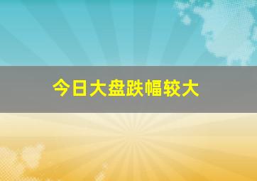 今日大盘跌幅较大