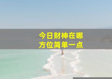 今日财神在哪方位简单一点