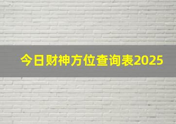 今日财神方位查询表2025