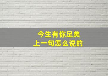 今生有你足矣上一句怎么说的