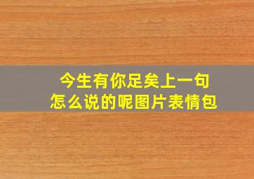 今生有你足矣上一句怎么说的呢图片表情包