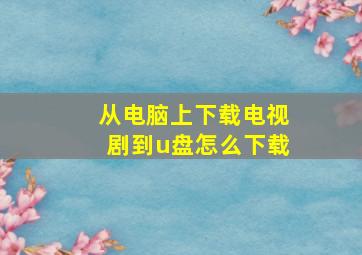 从电脑上下载电视剧到u盘怎么下载