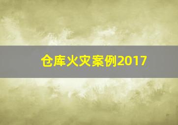 仓库火灾案例2017