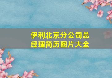 伊利北京分公司总经理简历图片大全