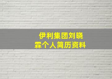 伊利集团刘晓霖个人简历资料