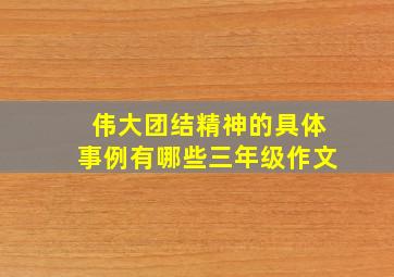 伟大团结精神的具体事例有哪些三年级作文