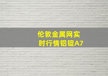 伦敦金属网实时行情铝锭A7