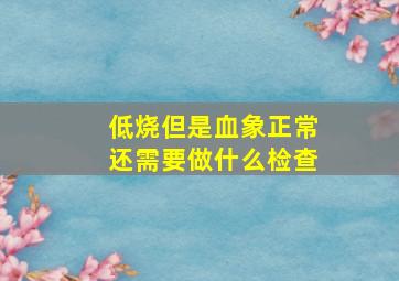 低烧但是血象正常还需要做什么检查