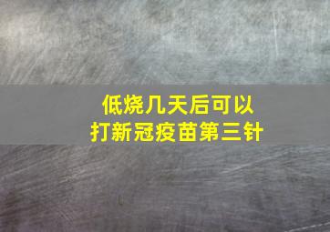 低烧几天后可以打新冠疫苗第三针