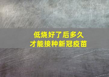 低烧好了后多久才能接种新冠疫苗