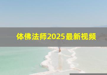 体佛法师2025最新视频