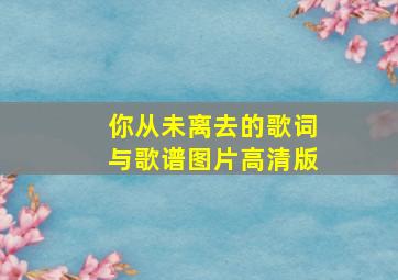 你从未离去的歌词与歌谱图片高清版