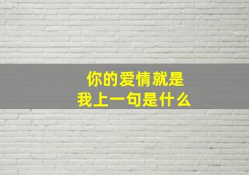 你的爱情就是我上一句是什么