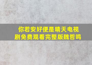 你若安好便是晴天电视剧免费观看完整版魏哲鸣