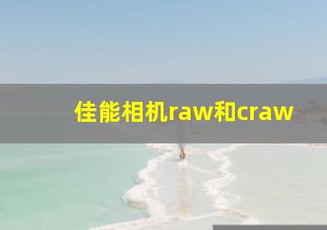 佳能相机raw和craw