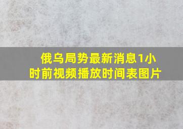 俄乌局势最新消息1小时前视频播放时间表图片