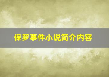 保罗事件小说简介内容