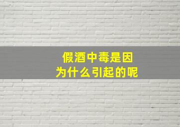 假酒中毒是因为什么引起的呢