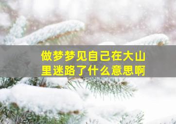 做梦梦见自己在大山里迷路了什么意思啊