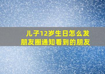 儿子12岁生日怎么发朋友圈通知看到的朋友