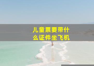 儿童票要带什么证件坐飞机