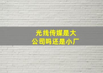 光线传媒是大公司吗还是小厂