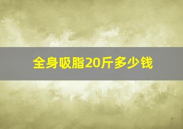 全身吸脂20斤多少钱