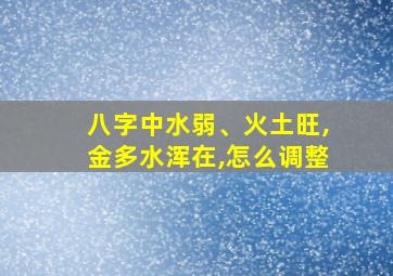 八字中水弱、火土旺,金多水浑在,怎么调整