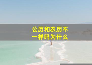 公历和农历不一样吗为什么