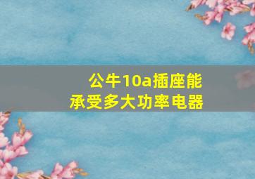 公牛10a插座能承受多大功率电器