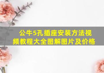 公牛5孔插座安装方法视频教程大全图解图片及价格