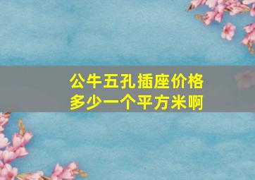 公牛五孔插座价格多少一个平方米啊