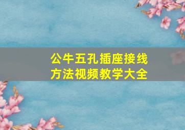 公牛五孔插座接线方法视频教学大全