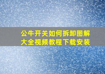 公牛开关如何拆卸图解大全视频教程下载安装