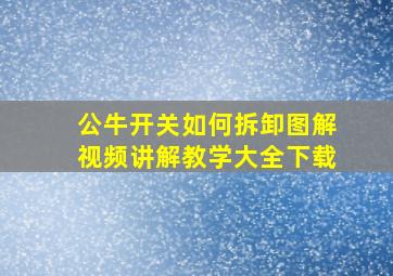 公牛开关如何拆卸图解视频讲解教学大全下载