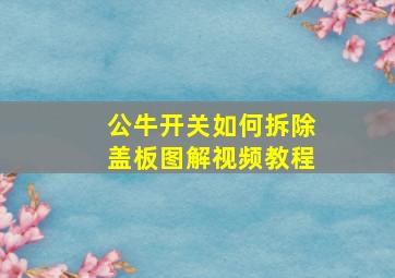 公牛开关如何拆除盖板图解视频教程