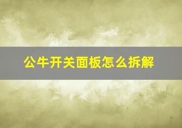 公牛开关面板怎么拆解