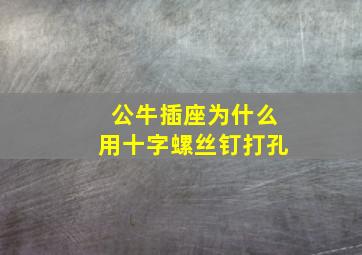 公牛插座为什么用十字螺丝钉打孔