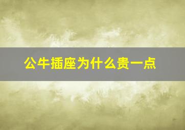 公牛插座为什么贵一点