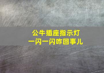 公牛插座指示灯一闪一闪咋回事儿