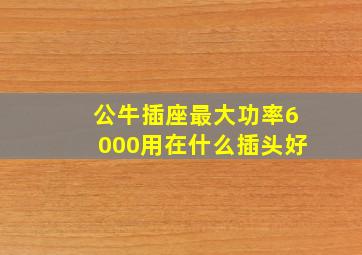 公牛插座最大功率6000用在什么插头好