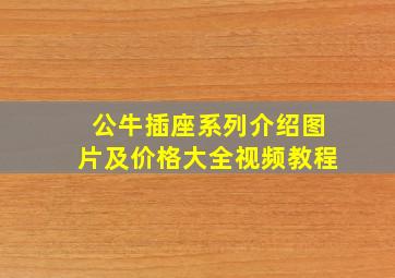 公牛插座系列介绍图片及价格大全视频教程