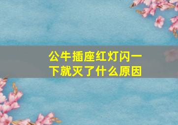 公牛插座红灯闪一下就灭了什么原因