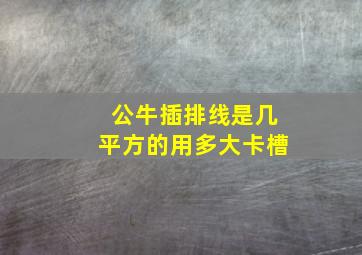 公牛插排线是几平方的用多大卡槽