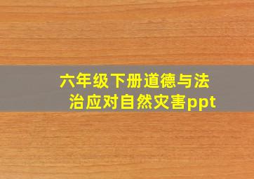 六年级下册道德与法治应对自然灾害ppt