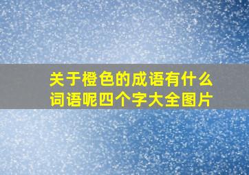 关于橙色的成语有什么词语呢四个字大全图片