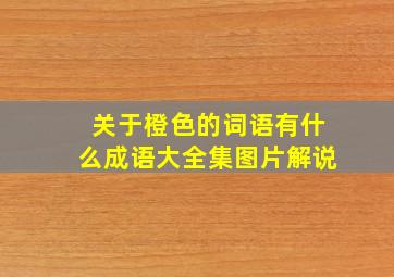 关于橙色的词语有什么成语大全集图片解说