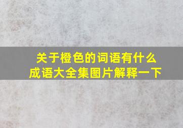 关于橙色的词语有什么成语大全集图片解释一下