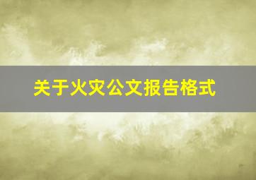 关于火灾公文报告格式