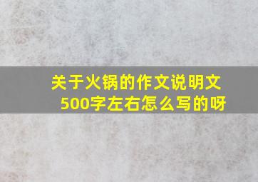 关于火锅的作文说明文500字左右怎么写的呀